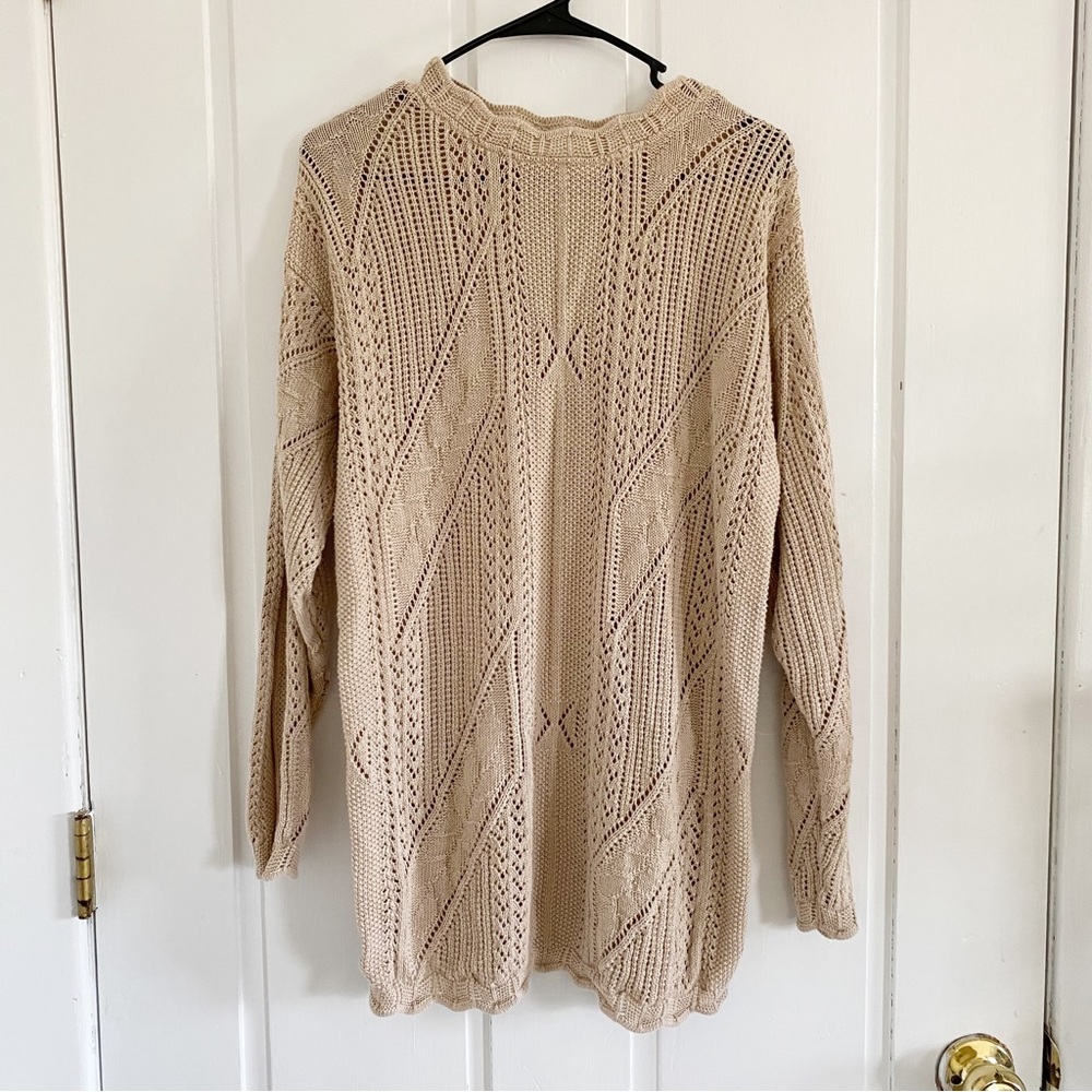 Vintage Scalloped Open Knit Sweater